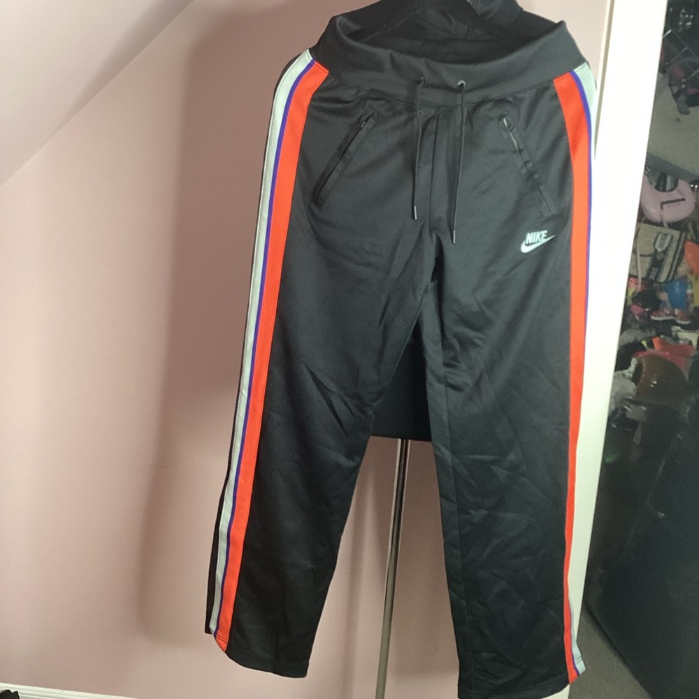 Nike Black and Red Sweatpants with Athletic Design